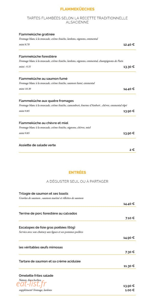 La Taverne — carte page 1