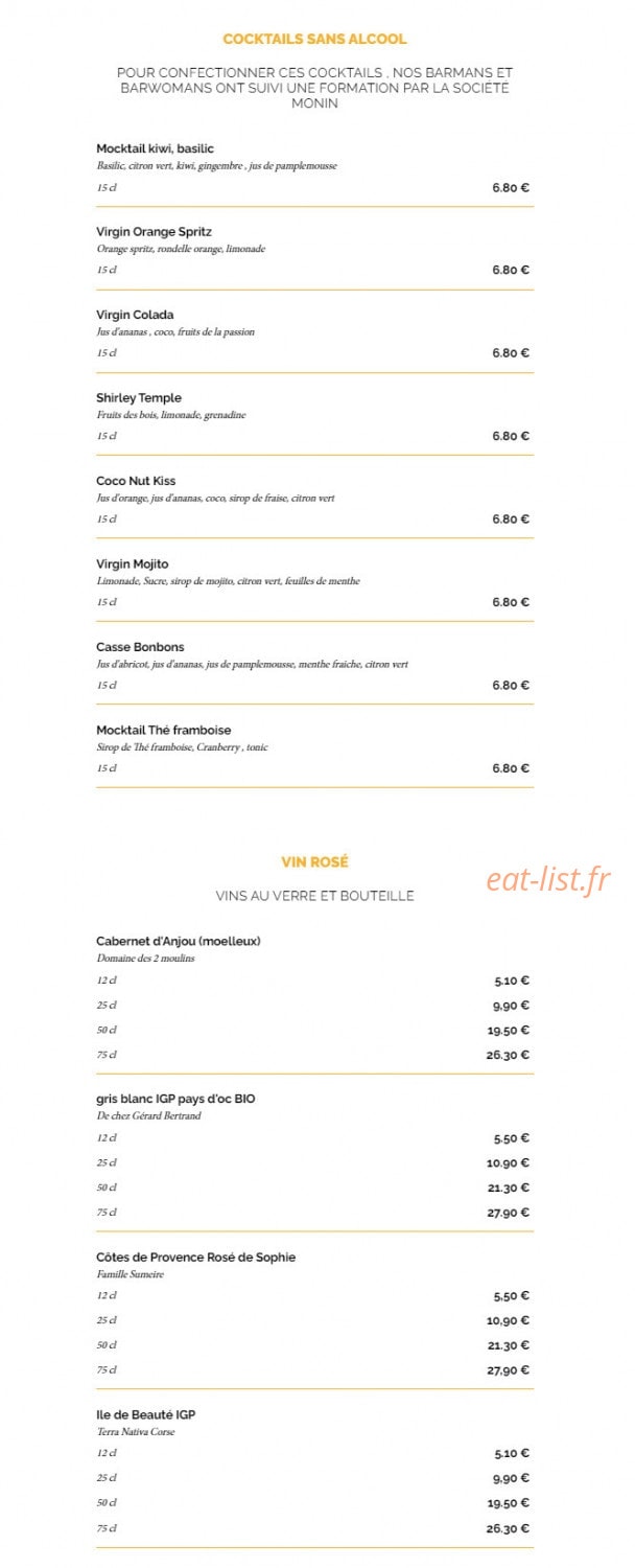 La Taverne — carte page 14