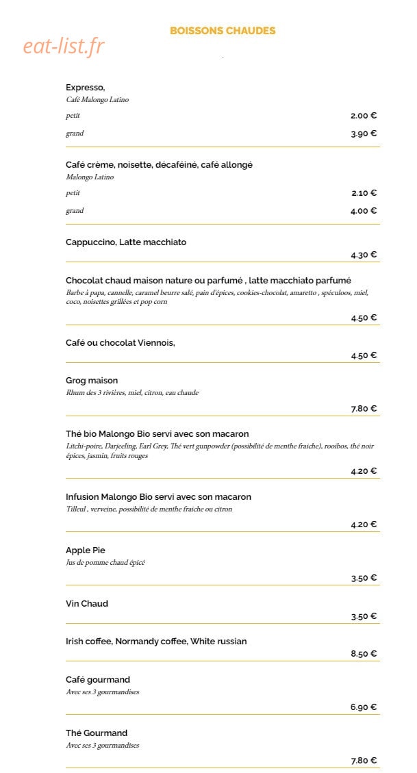 La Taverne — carte page 18