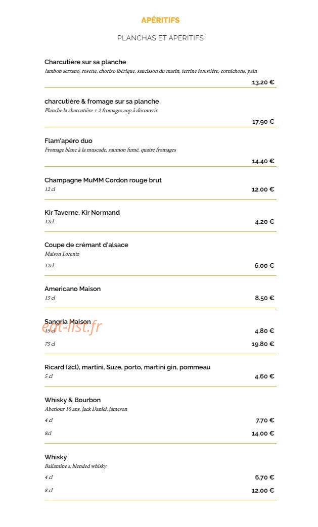 La Taverne — carte page 12