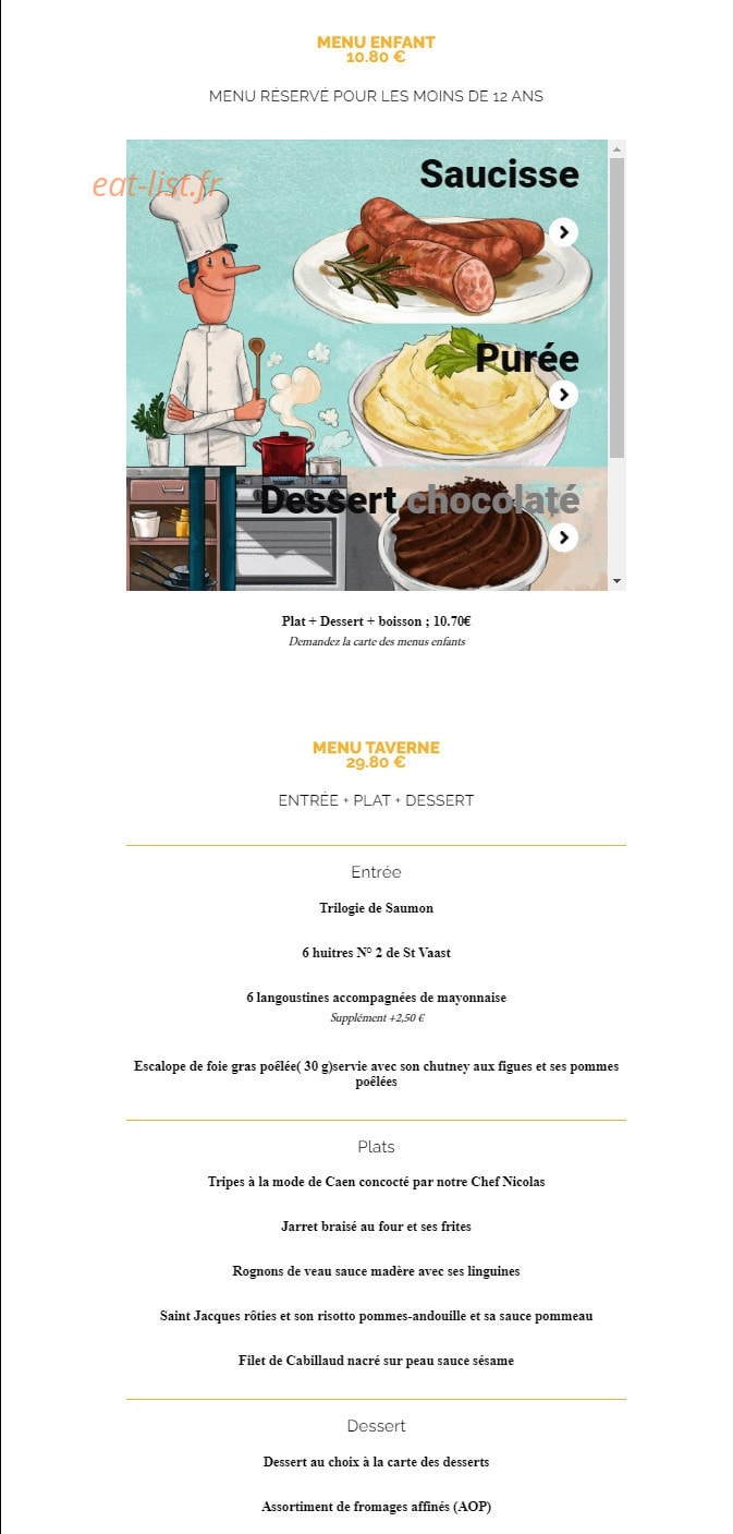 La Taverne — carte page 11