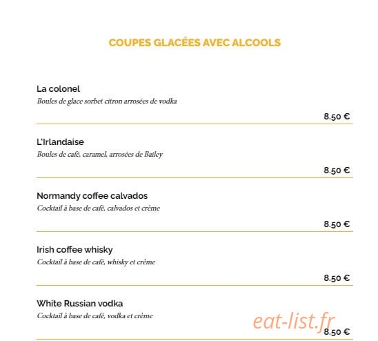 La Taverne — carte page 9