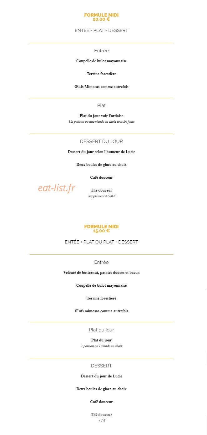 La Taverne — carte page 10