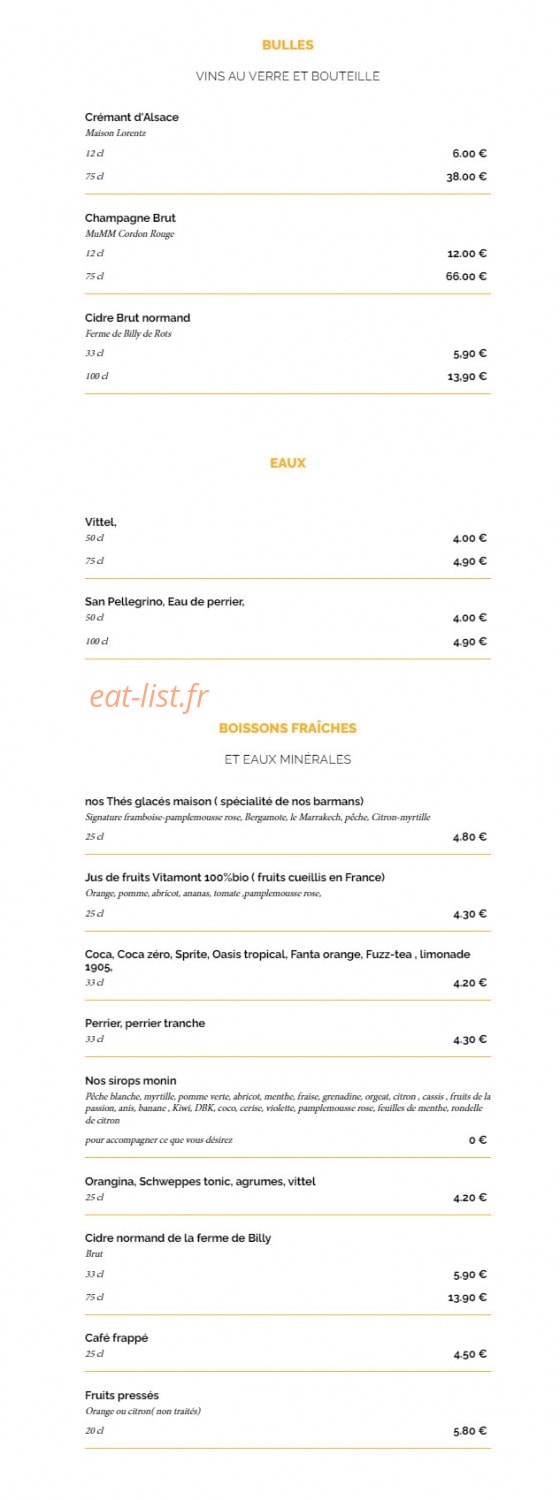 La Taverne — carte page 17
