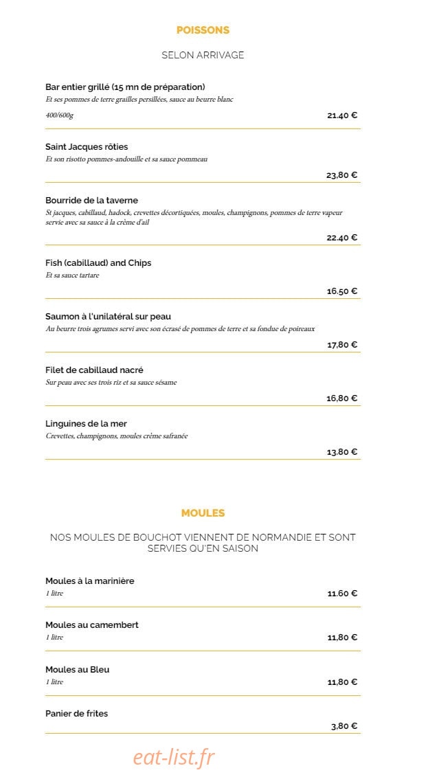 La Taverne — carte page 3