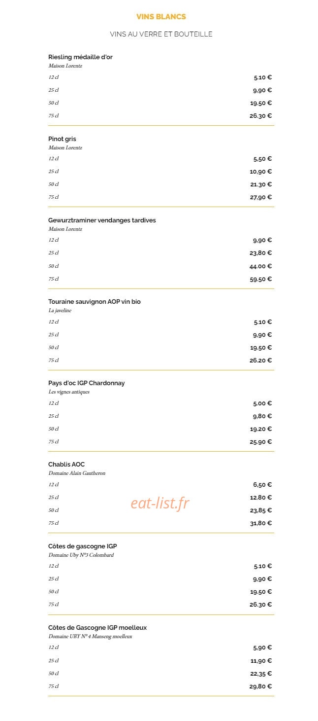 La Taverne — carte page 13
