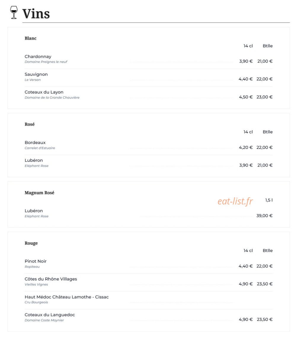 La Tomate — carte page 2
