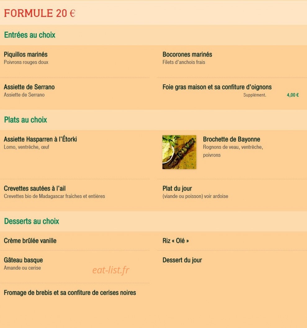 Le Bistrot Basque — carte page 5