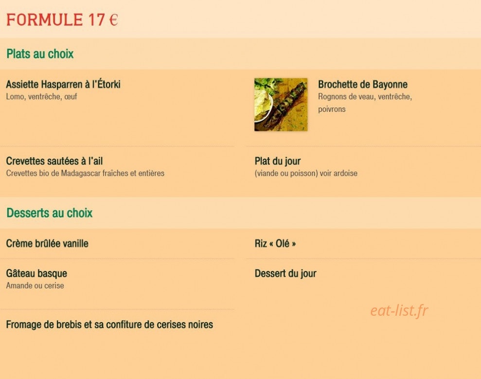 Le Bistrot Basque — carte page 4