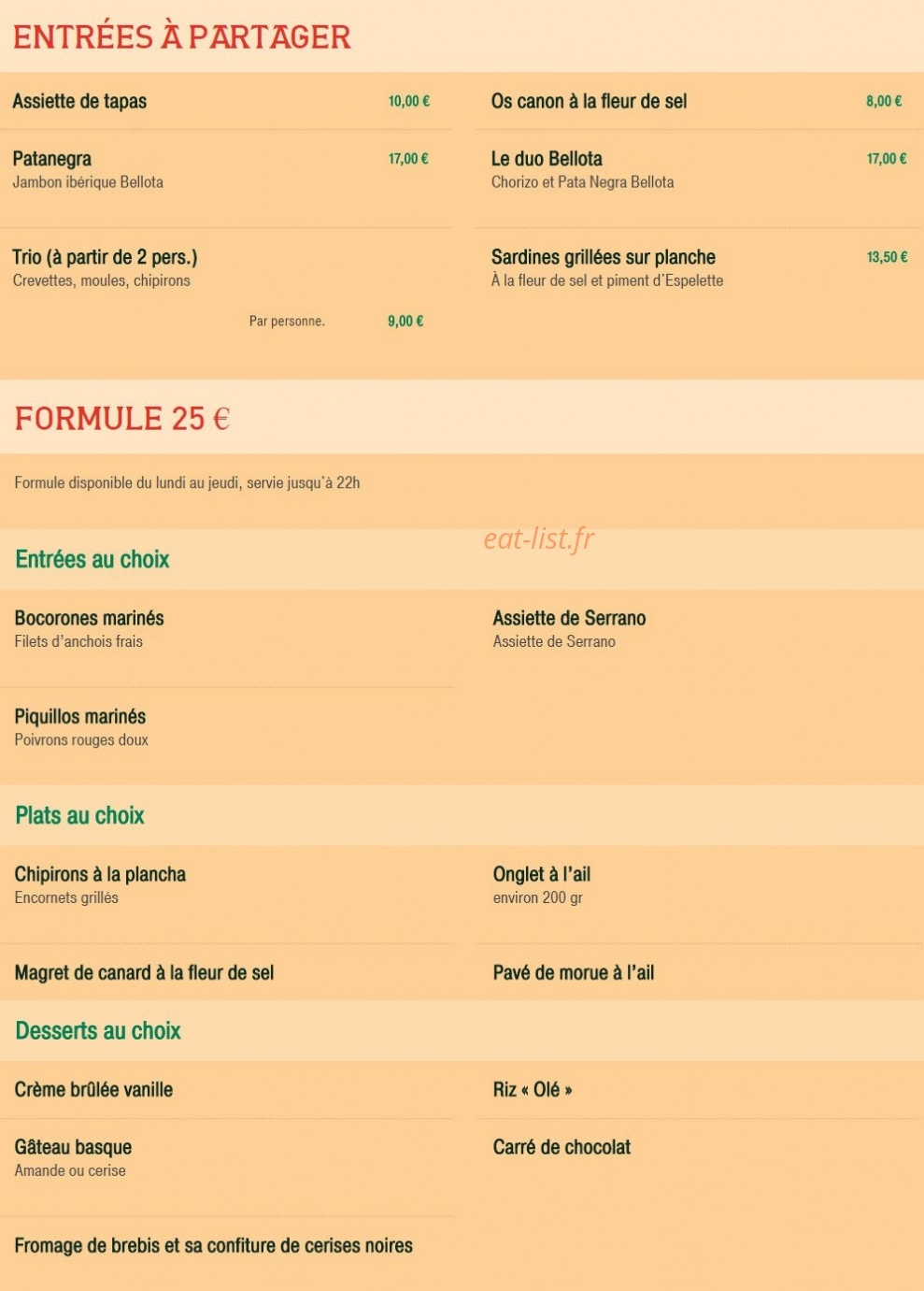 Le Bistrot Basque — carte page 7