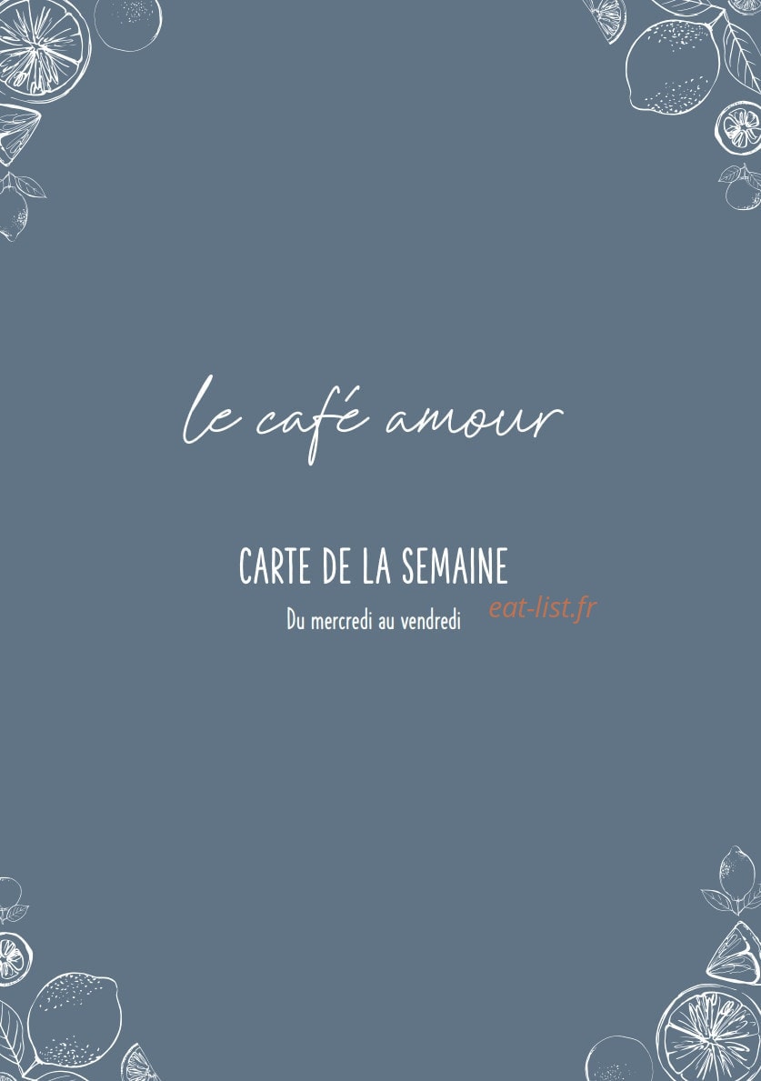 Le café Amour — carte page 1