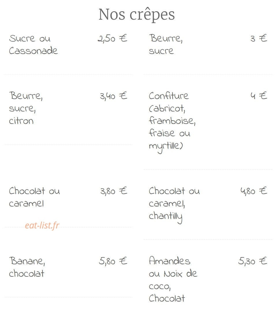 Le Grenier à Crêpes — carte page 5