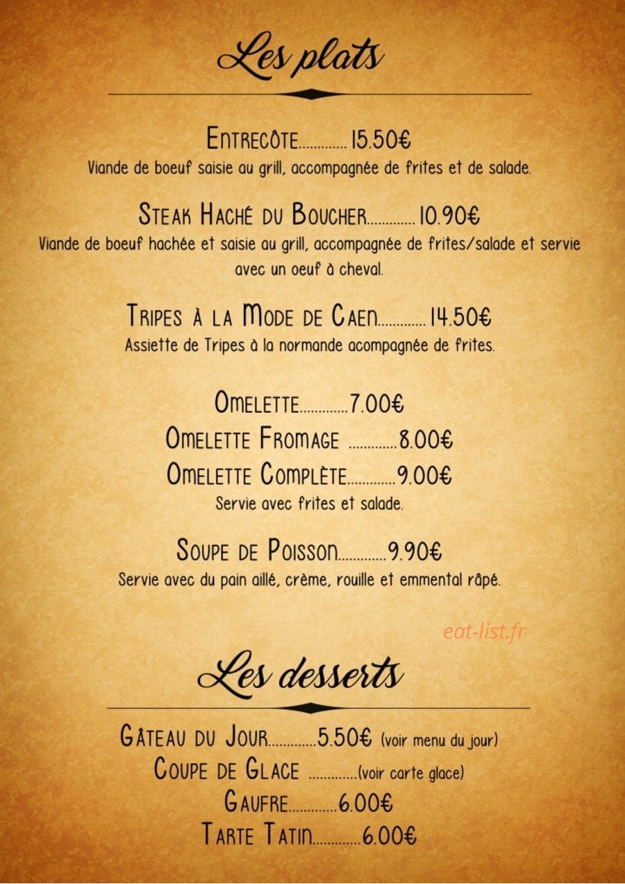 Le Newport Café — carte page 3
