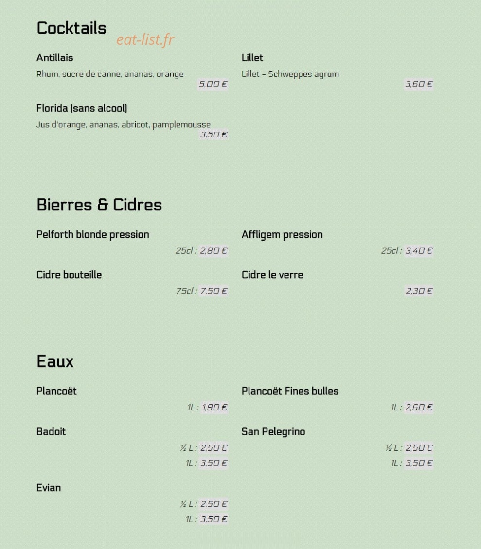 Le Patio Caen — carte page 5
