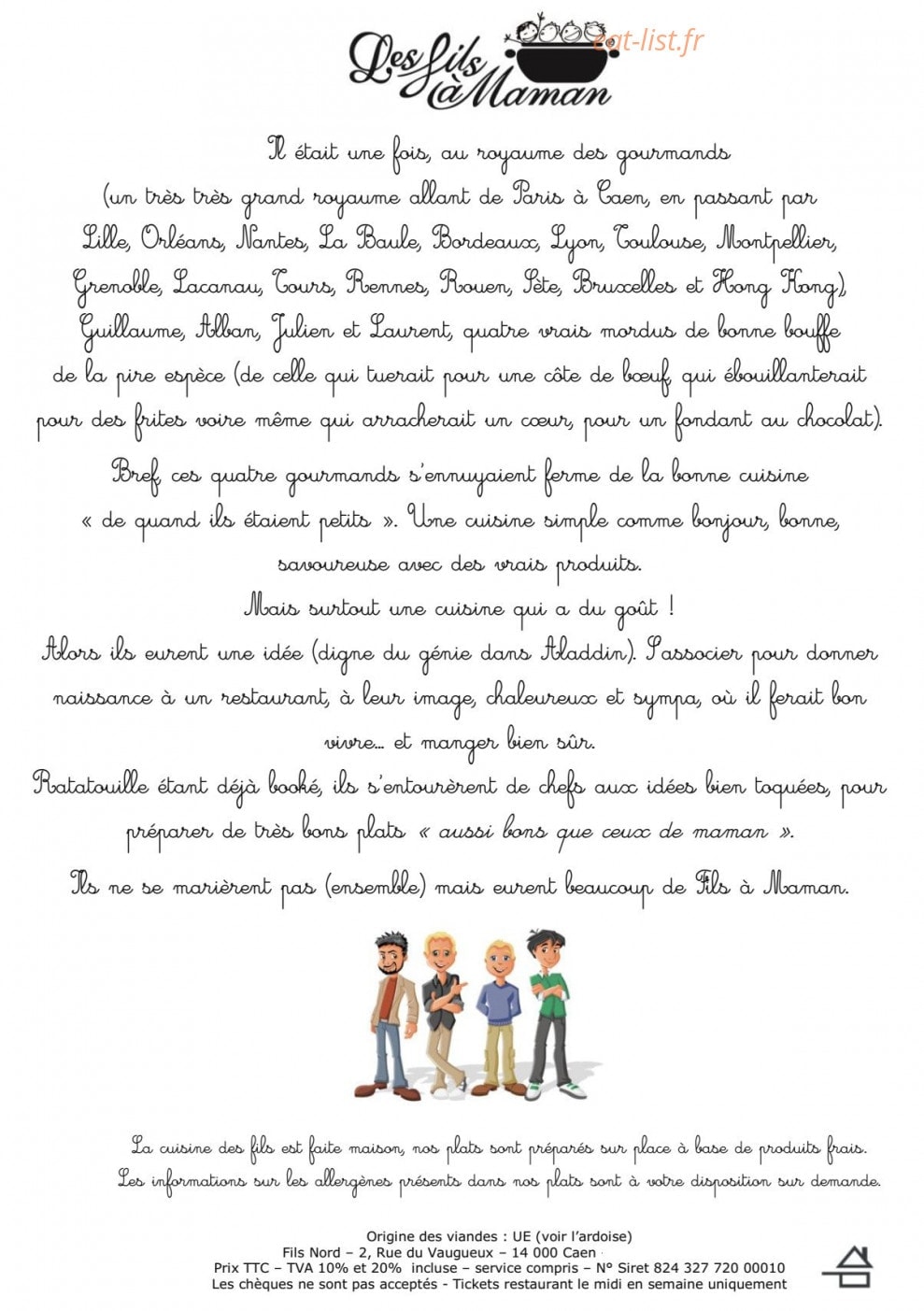 Les Fils à Maman — carte page 1