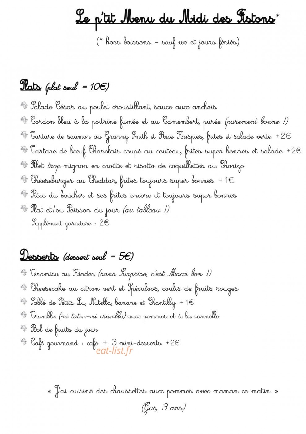 Les Fils à Maman — carte page 5