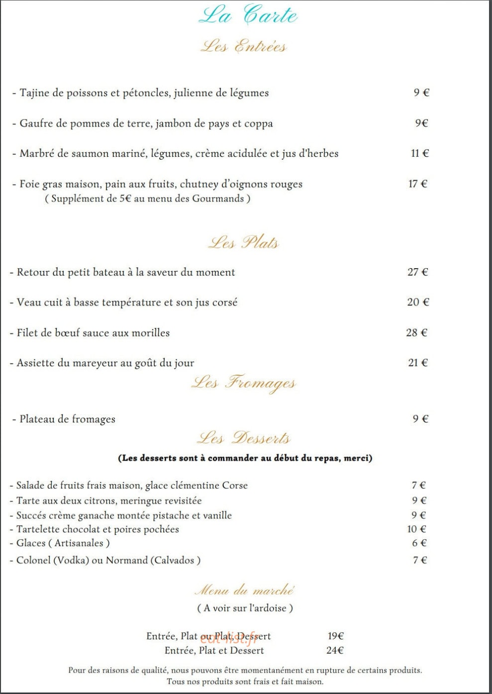 Les Papilles — carte page 2