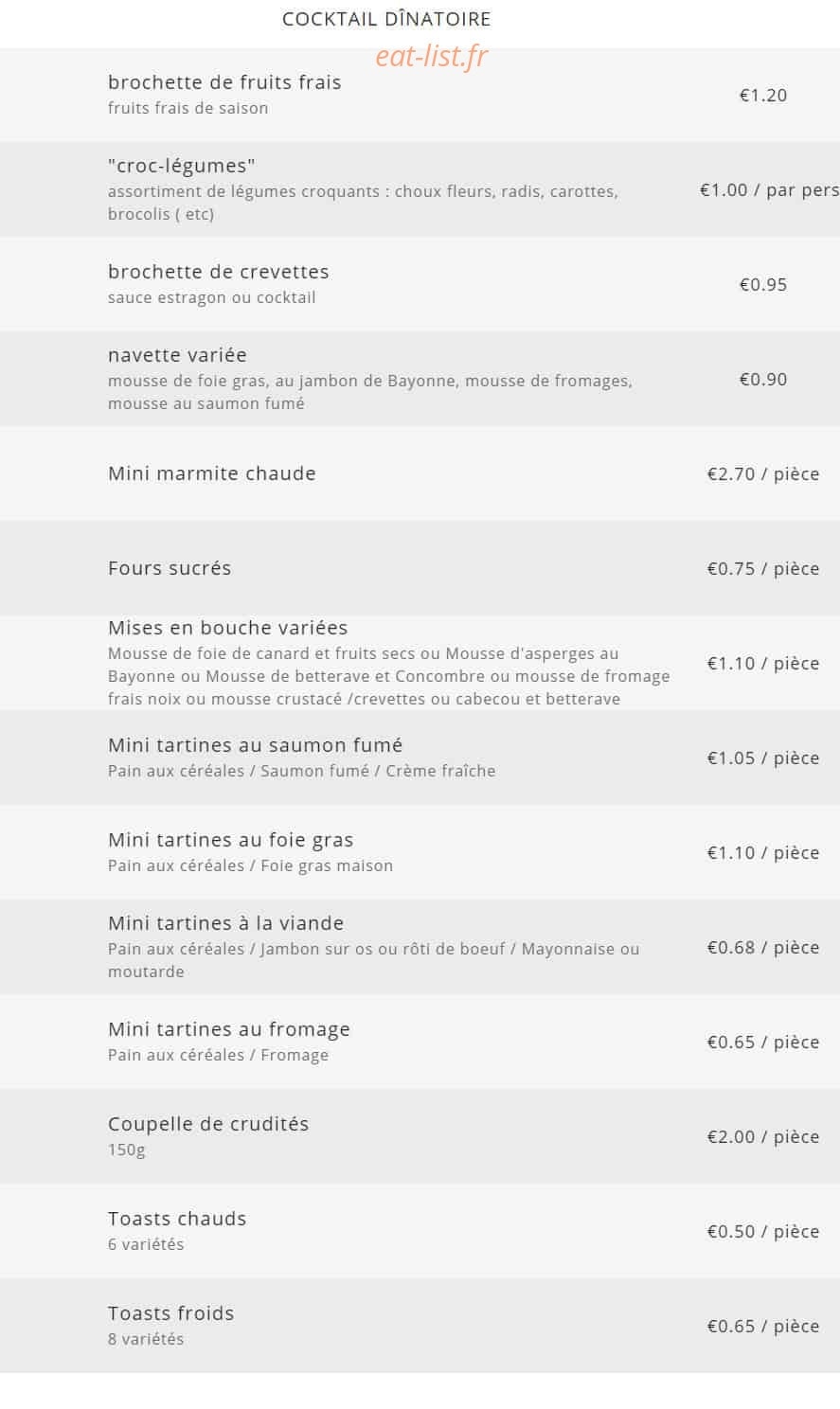 Md traiteur — carte page 12