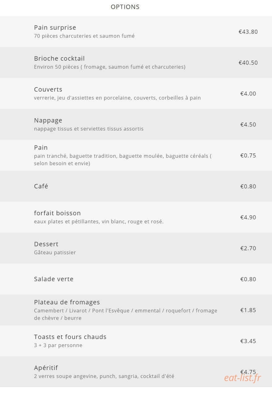 Md traiteur — carte page 14