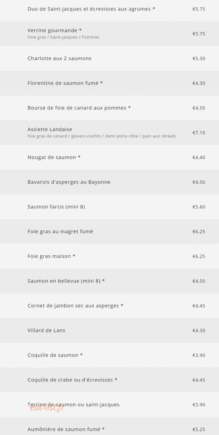 Md traiteur — carte page 2
