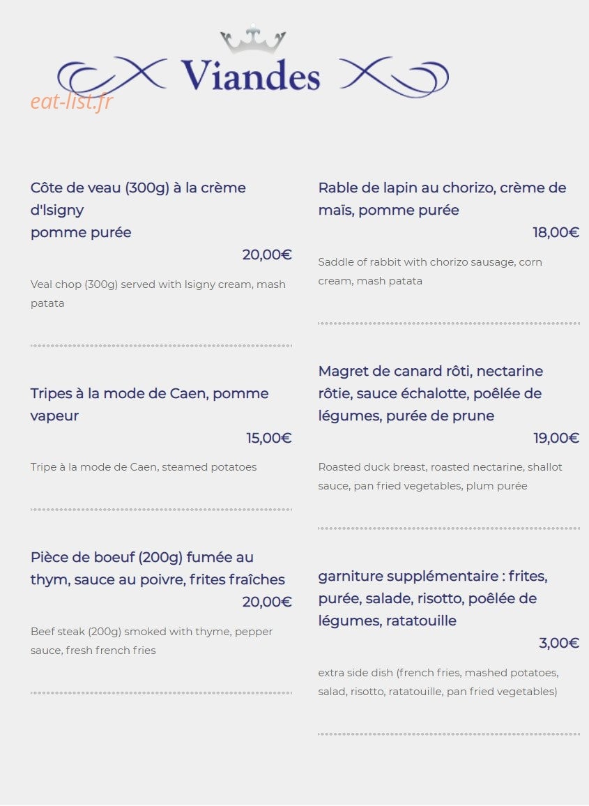 Monsieur Louis — carte page 2