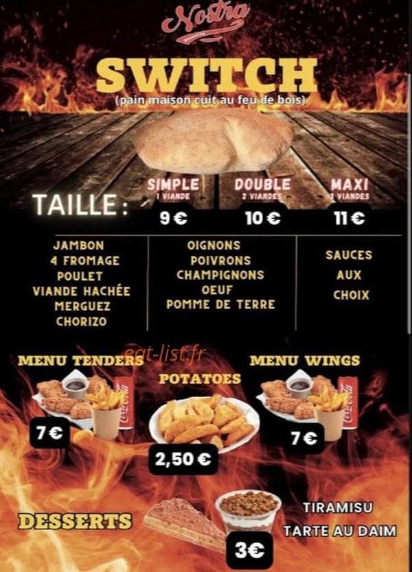 Nostra Pizza Caen — carte page 2