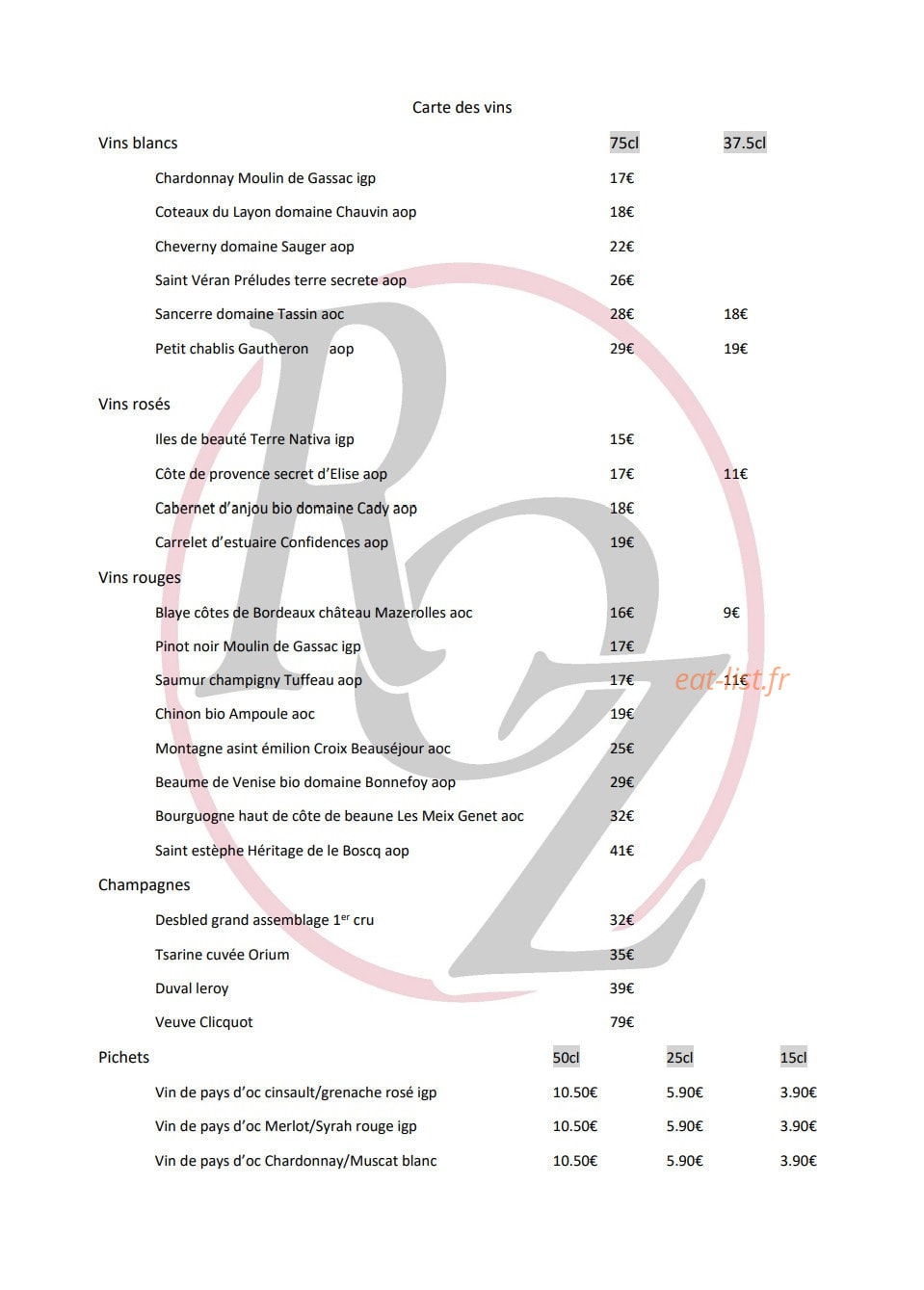 Rest'O Zénith — carte page 4