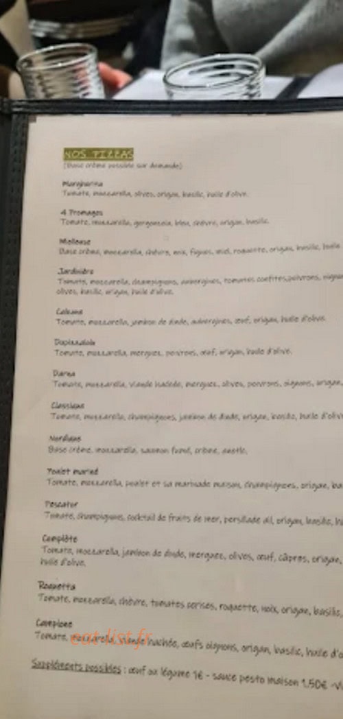 Restaurant Darna — carte page 1