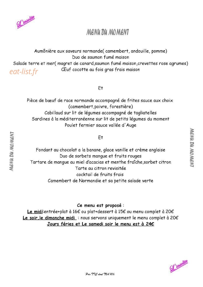 Restaurant L'Insolite — carte page 9