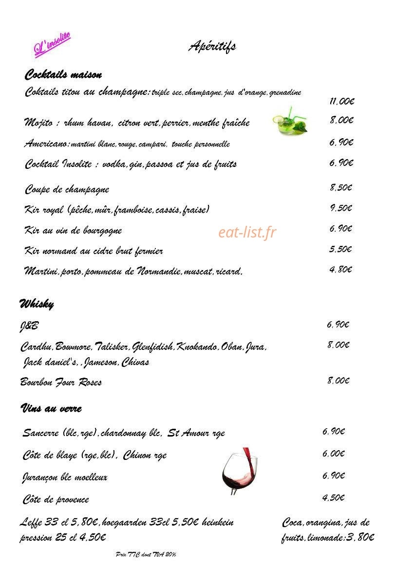 Restaurant L'Insolite — carte page 5