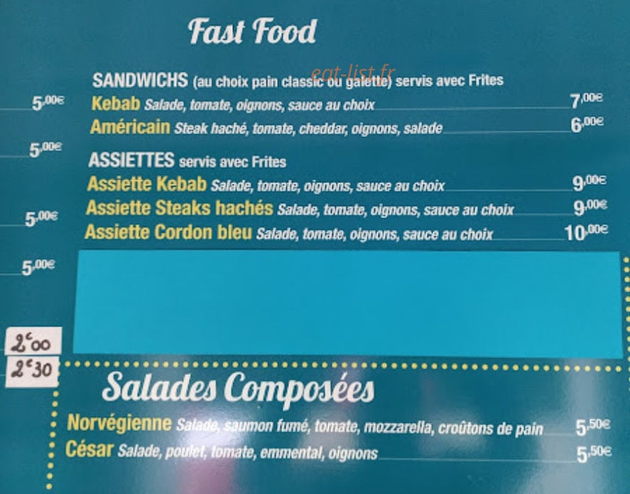 Soph'Food — carte page 2