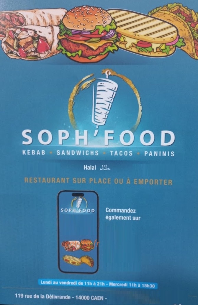 Soph'Food — carte page 1
