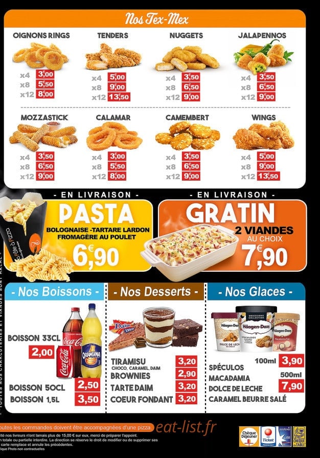 Tacos à pizza — carte page 2