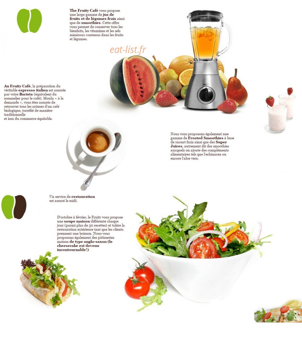 The Fruity Café — carte page 1