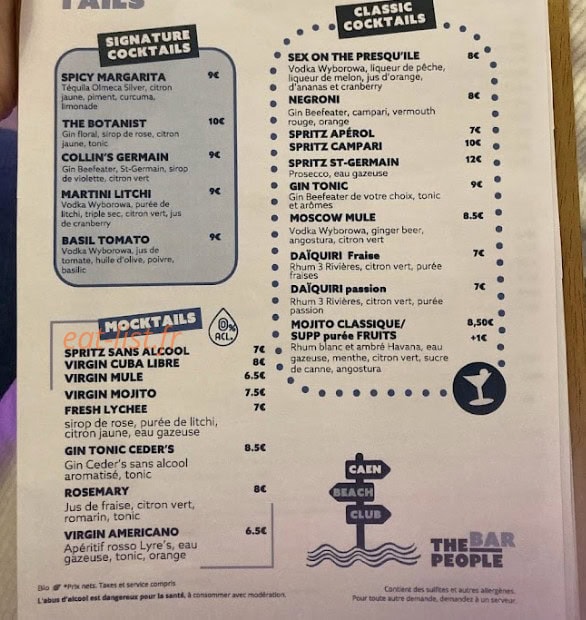 The People Bar — carte page 4