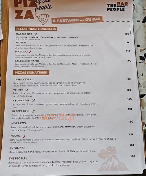 The People Bar — carte page 2