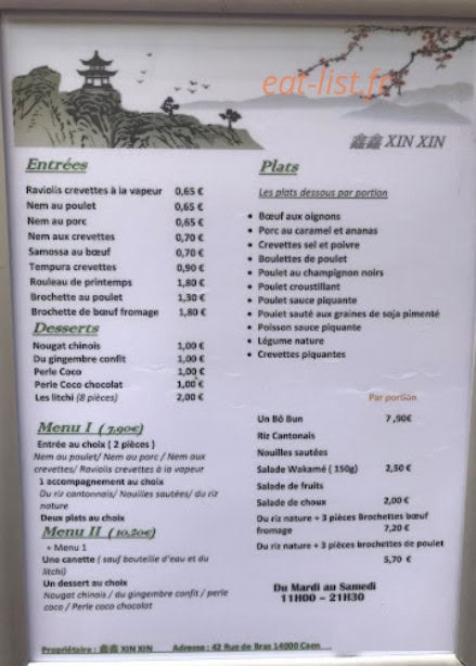 Xin Xin — carte page 1