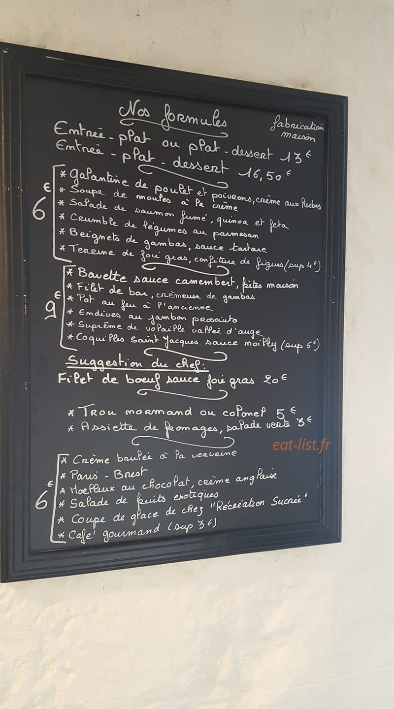 Au bistrot gourmand — carte page 1