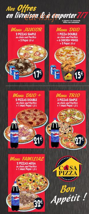 Casa Pizza — carte page 6
