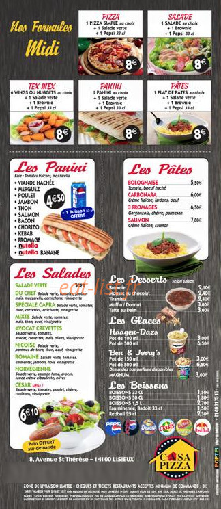 Casa Pizza — carte page 5