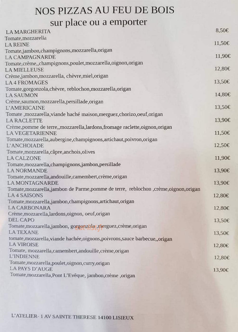 L'Atelier — carte page 2