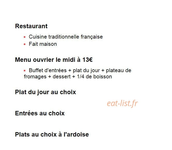 Le Bellevue — carte page 1