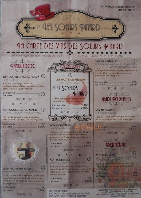 Les soeurs Pinard — carte page 6