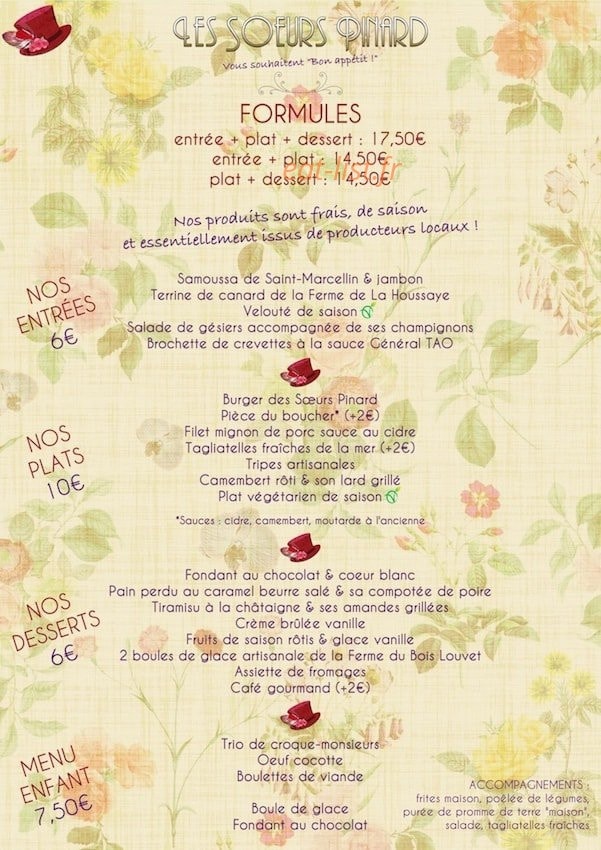 Les soeurs Pinard — carte page 1