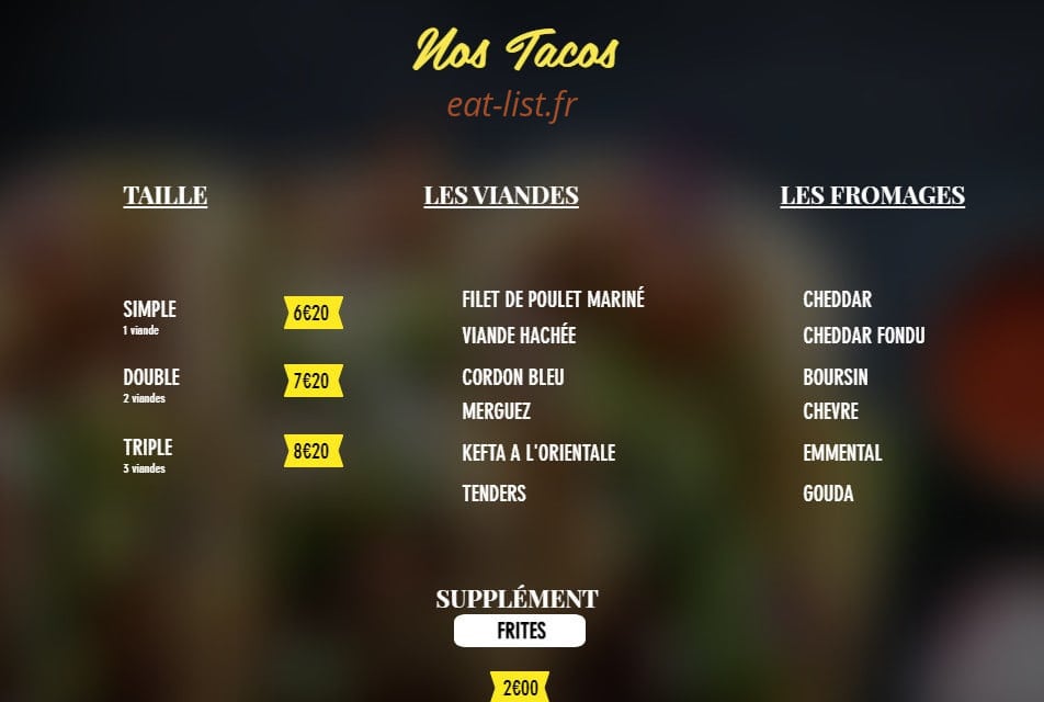 Lexo Burger — carte page 3