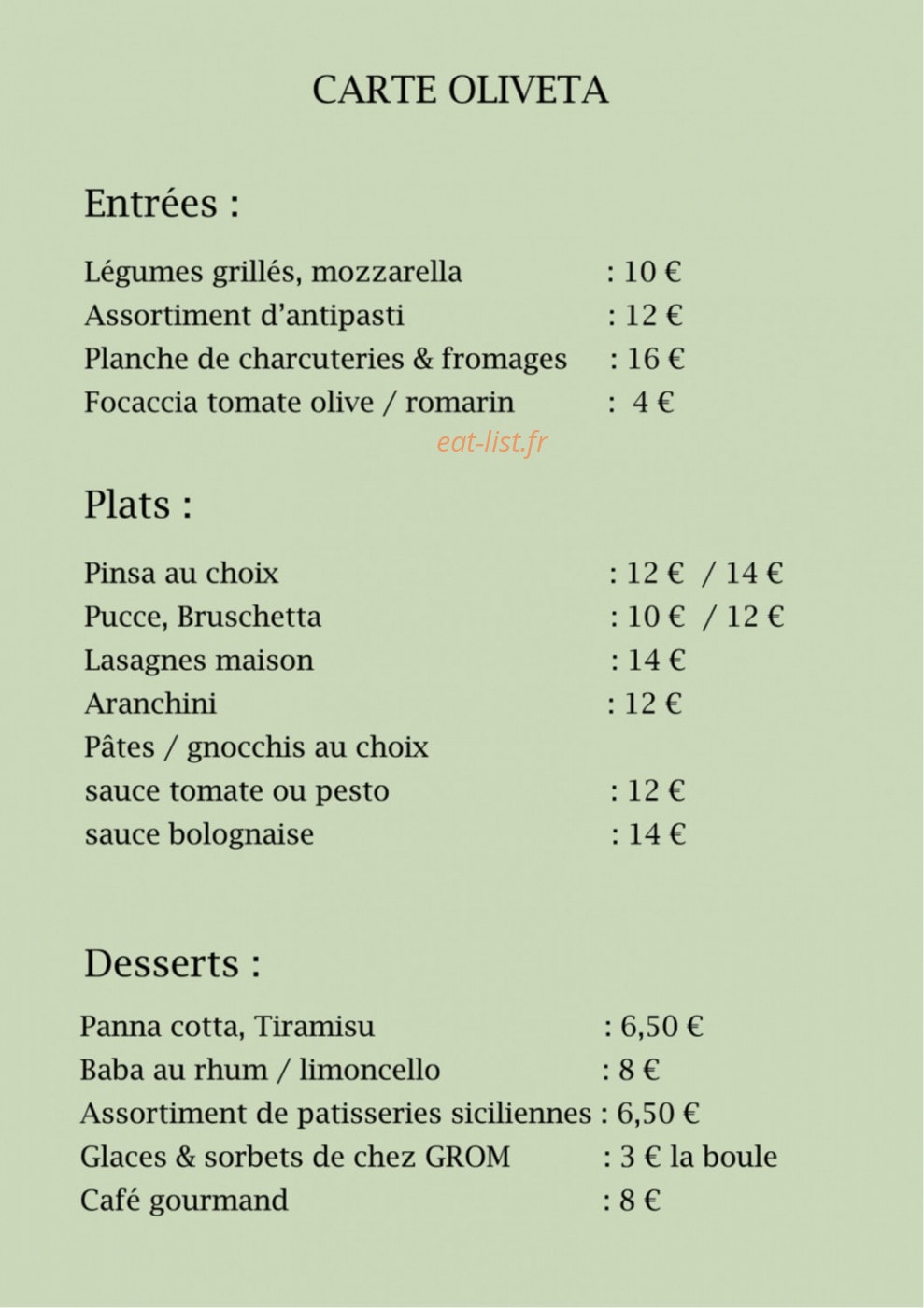 Oliveta — carte page 1
