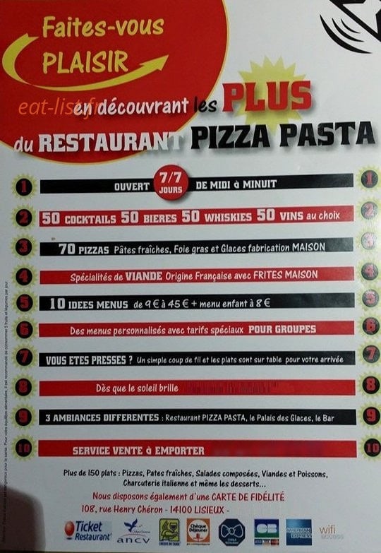 Pizza Pasta à Lisieux - menu et photos