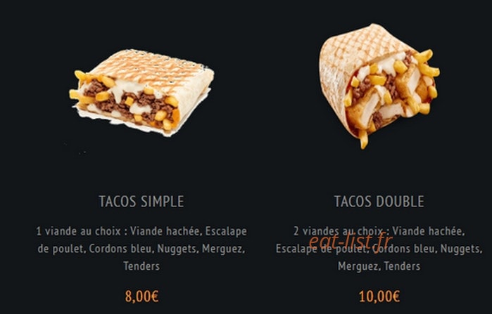 So' Tacos — carte page 1