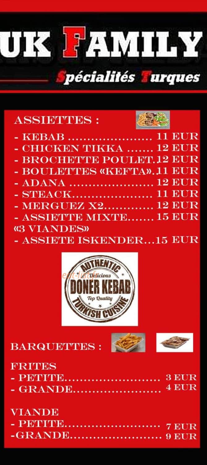 Carte et menu de Buyuk Family à Condé-en-Normandie — Les assiettes, barquettes, ...