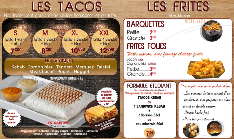 Jessi Food — carte page 1